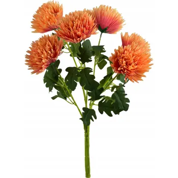 umělá květina Umělá kytice chryzantém VIRIDIS 57 cm - oranžová