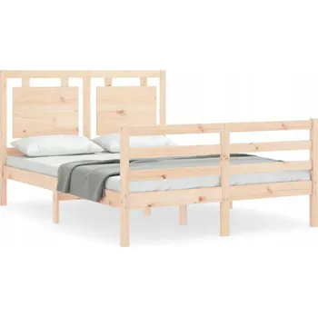Postel Dřevěná borovicová postel 205,5 x 125,5 x 100 cm, neošetřená, s čelem