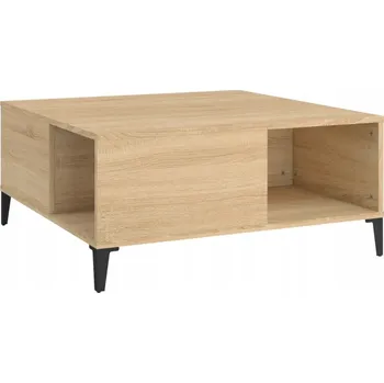 Konferenční stolek Konferenční stolek s přihrádkami, dub Sonoma, 80 x 80 x 36,5 cm
