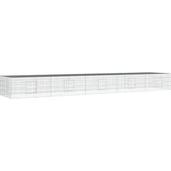 Klec pro králíky z pozinkovaného železa, 541 x 109 x 54 cm, stříbrná