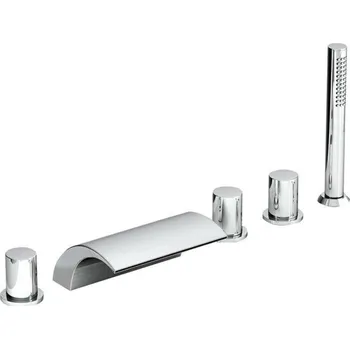 Vodovodní baterie RAVAK Baterie Ravak vanová, stojánková Napouštění vodopád 5-otvorová vodopád, se sprchovým setem, chrom, X070060 X070060
