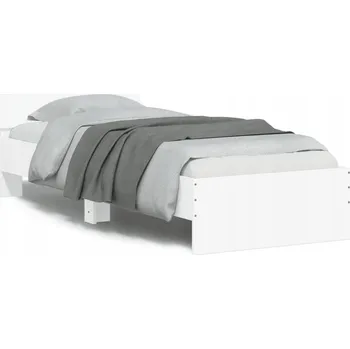 Postel Rám postele s čelem, dřevotříska, bílá, 203x95x70 cm