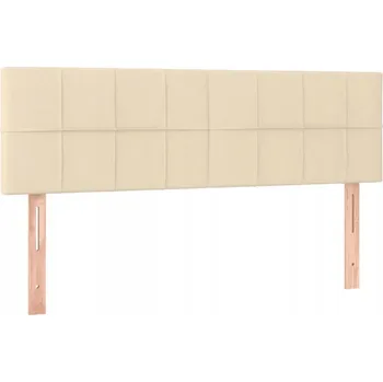 Čelo postele nastavitelné krémové 144x5x78/88 cm, látka, modřínové dřevo