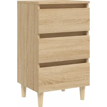 Noční stolek Skandinávský Noční stolek se 3 zásuvkami, dub sonoma, 40x35x69 cm