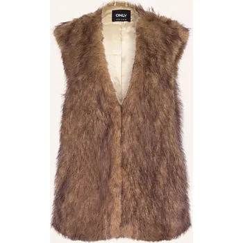 Dámská vesta Only Dámská Vesta Z Umělé Kožešiny, hnědá, 40