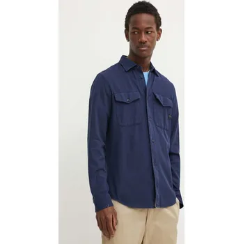 Pánská košile Bavlněná košile G-Star Marine Slim tmavomodrá barva, regular, s klasickým límcem, D24963-D454 D24963.D454 59X, vel. XL