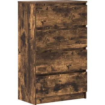 Komoda Komoda minimalistická se 4 zásuvkami, kouřový dub, 60x35x98,5 cm