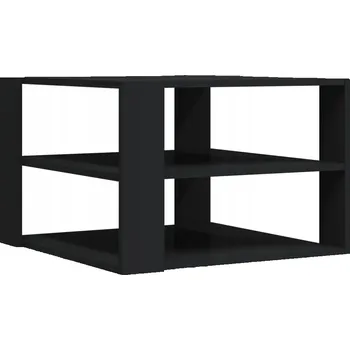 Konferenční stolek Konferenční stolek se 3 policemi, černý, 59,5 x 59,5 x 40 cm