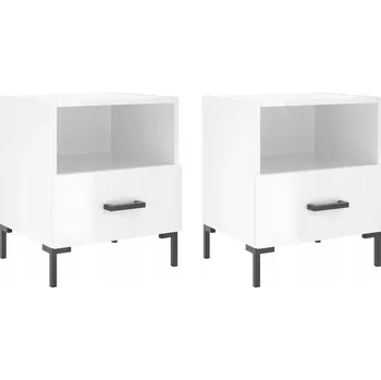 Noční stolek Noční stolek s přihrádkou a zásuvkou, bílý, 40x35x47,5 cm