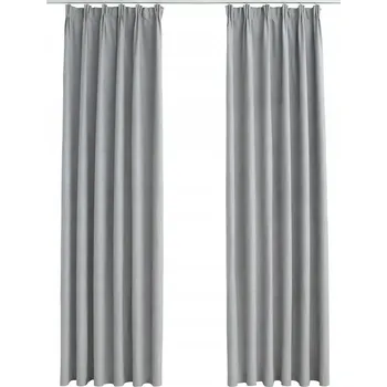 Prostěradlo Závěsy ze semišového polyesteru, šedé, 140 x 225 cm, s kovovými háčky