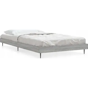 Postel Rám postele 203 x 93 x 20 cm šedý dub sonoma, kovové nohy