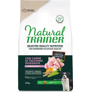 Krmivo pro psa 2x2,5kg Natural Trainer Selected Quality Nutrition Adult Medium & Maxi Turkey - výhodné balení