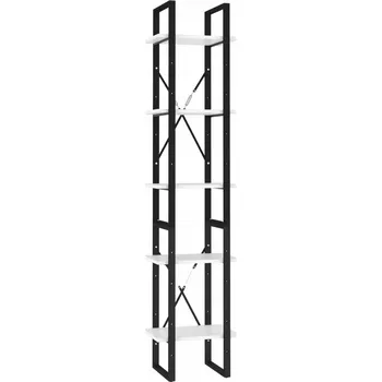 Knihovna Regál na knihy industriální bílý s 5 policemi, sada 2 kusů, 40x30x105