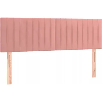 Čelo postele sametové nastavitelné, růžové, 144x5x78/88 cm