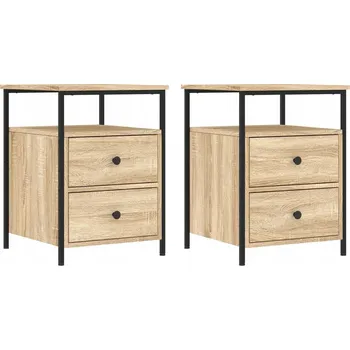 Noční stolek Noční stolek industriální styl, dub sonoma, dřevotříska/železo, 44x45x60 cm