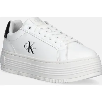 Dámská obuv Tenisky Calvin Klein Jeans BOLD FLATF LOW LACE LTH YW0YW01878 bílá 00X, EUR 40