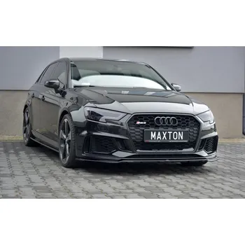 Karosérie Maxton Design spoiler pod přední nárazník ver.2 pro Audi RS3 8V Facelift, černý lesklý plast ABS, Sportback