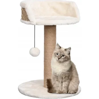 Škrabadlo pro kočky s mořskou trávou a policí, béžové, 34 x 49 cm