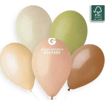 Balónek Latexové balónky přírodní barvy 10ks, 26cm, béžová krémová zelená hnědá