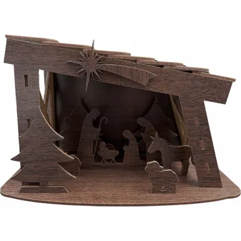 Obraz Vánoční lucerna WENGE s betlémem