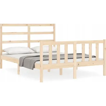 Postel Dřevěná borovicová postel 205,5 x 125,5 x 100 cm, neošetřená