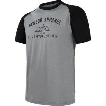 Cyklistické oblečení Pánské triko kr.rukáv SENSOR MERINO ACTIVE ADVENTURE šedá/černá L