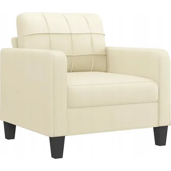 Křeslo Relaxační křeslo krémové, umělá kůže, kov, 78x77x80 cm