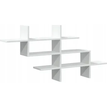 police Nástěnná police z dřevotřísky bílá 124,5x18x60,5 cm, max. nosnost 20 kg