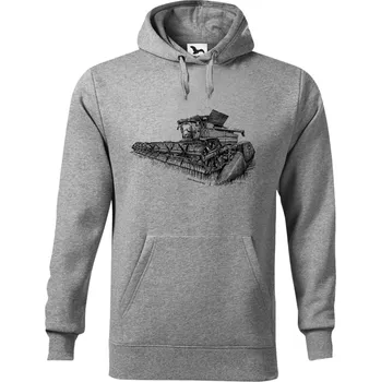 Dámská mikina Mikina - John Deere S785i - sklízecí mlátička Barva: Šedá (12), Velikost: S, Střih: Pánské