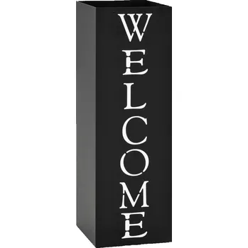 Stojan na deštník Moderní Stojan na Deštníky s Odkapávací Miska, Černý, 15,5x15,5x48,5 cm