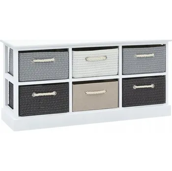 Dřevěná lavice s úložným prostorem a zásuvkami, 95x28x47 cm