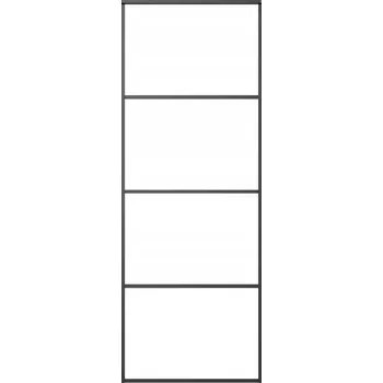Interiérové dveře Posuvné hliníkové dveře, černé, 76x205 cm, sklo ESG 5 mm
