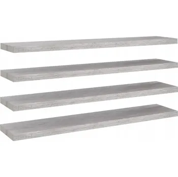 police Nástěnná police MDF a kov, šedá betonu, 120x23,5x3,8 cm