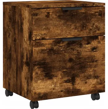 Komoda Skříňka na dokumenty s kolečky, kouřový dub, 45x38x54 cm