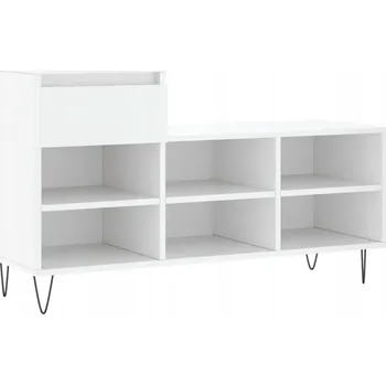 Botník Botník s 1 zásuvkou a 6 přihrádkami, bílý, 102x36x60 cm