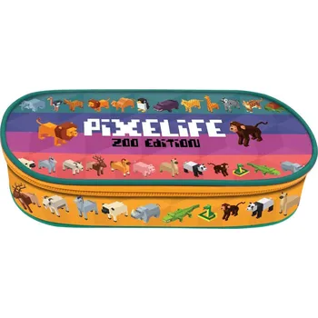Penál Penál Junior Pixelife Zoo Edition – oválný, 1 zip