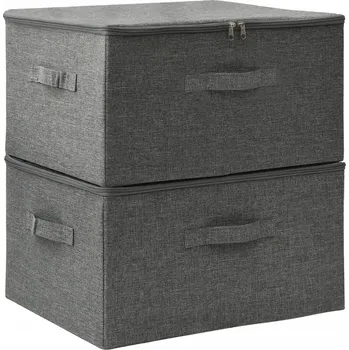 Úložný box Skládací úložné boxy antracitové 43x34x23 cm