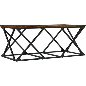 Konferenční stolek Konferenční stolek z dřevotřísky a kovu, kouřový dub, 100x4