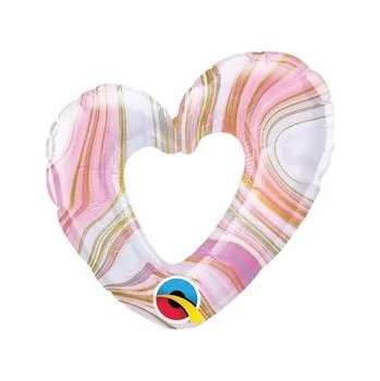 Balónek Fóliový balónek "Mramorové Srdce", Qualatex, 35 cm, HRT