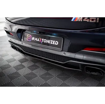 Tuning Maxton Design středový spoiler zadního nárazníku pro BMW X4 G02, černý lesklý plast ABS