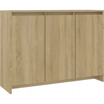 Komoda Boční skříňka se 3 dveřmi, dub sonoma, 102 x 33 x 75 cm