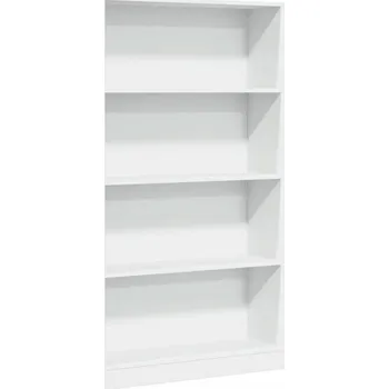 Knihovna Knihovna s otevřenými policemi, dřevěný kompozit, bílá, 80x24x143 cm