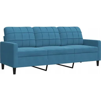 Pohovka Třímístná sametová pohovka modrá 197x77x80 cm