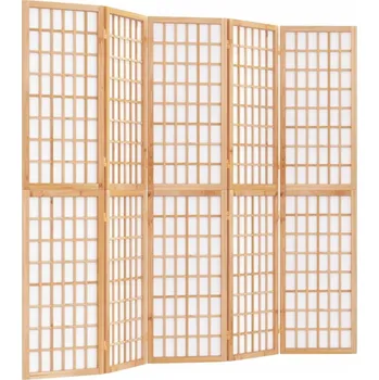 Paraván Skládací paraván shoji z masivního jedlového dřeva a rýžového papíru 200x170 cm