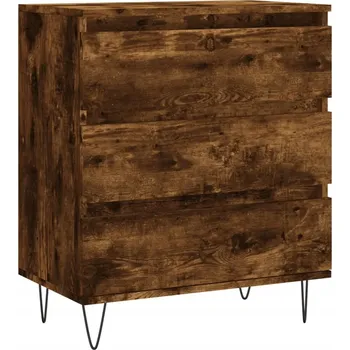 Komoda Skříňka z dřevotřísky, železné nohy, kouřový dub, 60x35x7