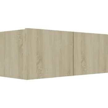 Televizní stolek TV stolek nástěnný, 2 přihrádky, dub sonoma, 80x30x30 cm