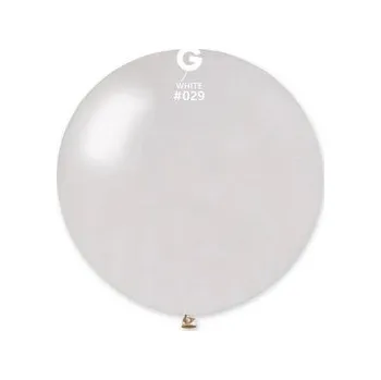 Balónek Gigantický Balón Koule Bílý Metalický Svatba 80 cm