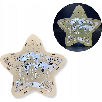 Vánoční dekorace Vánoční lucerna - Hvězda s Mikulášem ve městě