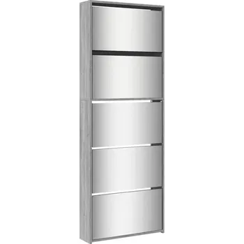 Botník 5-patrová výklopná, Šedý dub Sonoma, 63x17x169,5 cm