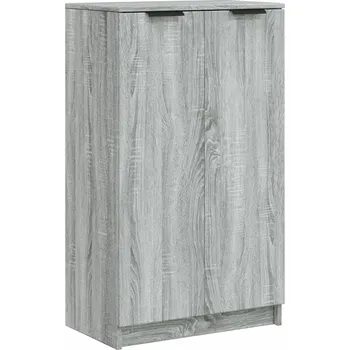 Botník Botník s dvířky a policemi, šedý dub sonoma, 59x35x100 cm